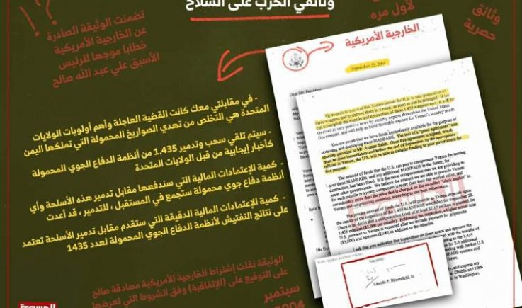 (وثيقة) امريكية توجه صالح بتدمير صواريخ الدفاع الجوي والثمن بالدولار