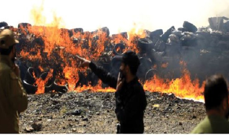 وزارة الداخلية والنيابة الجزائية تتلفان كميات كبيرة من المخدرات بأمانة العاصمة