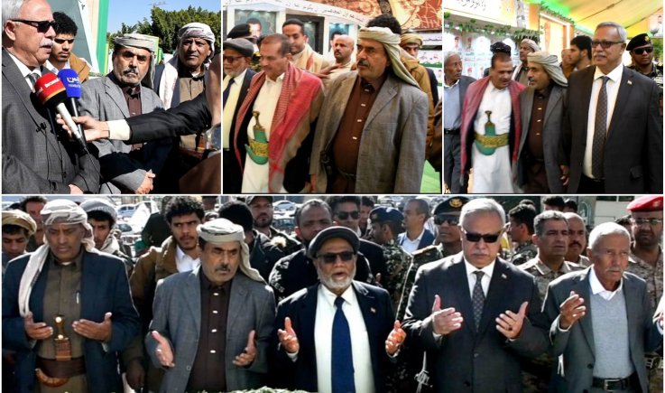 بمعية محافظي شبوة والمهرة وحضرموت ..  بن حبتور يزور أضرحة الشهداء الصماد والرهوي والغماري ومعرض شهداء المحافظات الجنوبية 