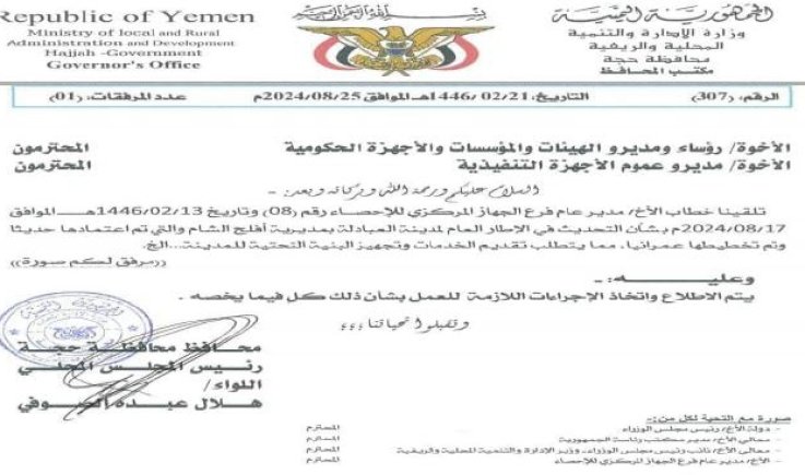 فيما اعتبروا القرار خطوة مهمة لتطلعات أبناء المديرية.. مشائخ أفلح الشام يشكرون القيادة الثورية والسياسية