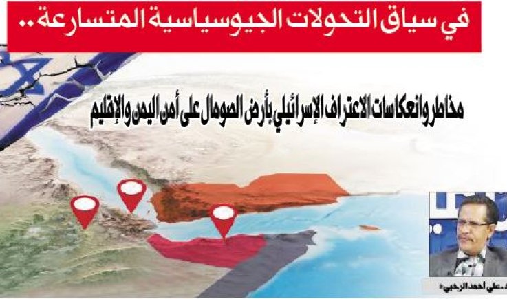 في سياق التحولات الجيوسياسية المتسارعة .. مخاطر وانعكاسات الاعتراف الإسرائيلي بأرض الصومال على أمن اليمن والإقليم